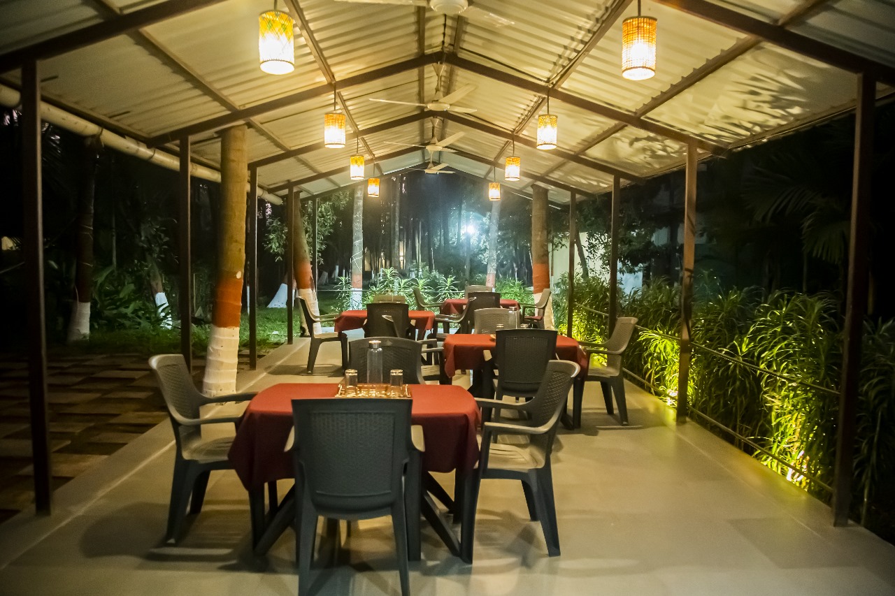Village Aroma — Sparkling Pool & Coconut Canopy