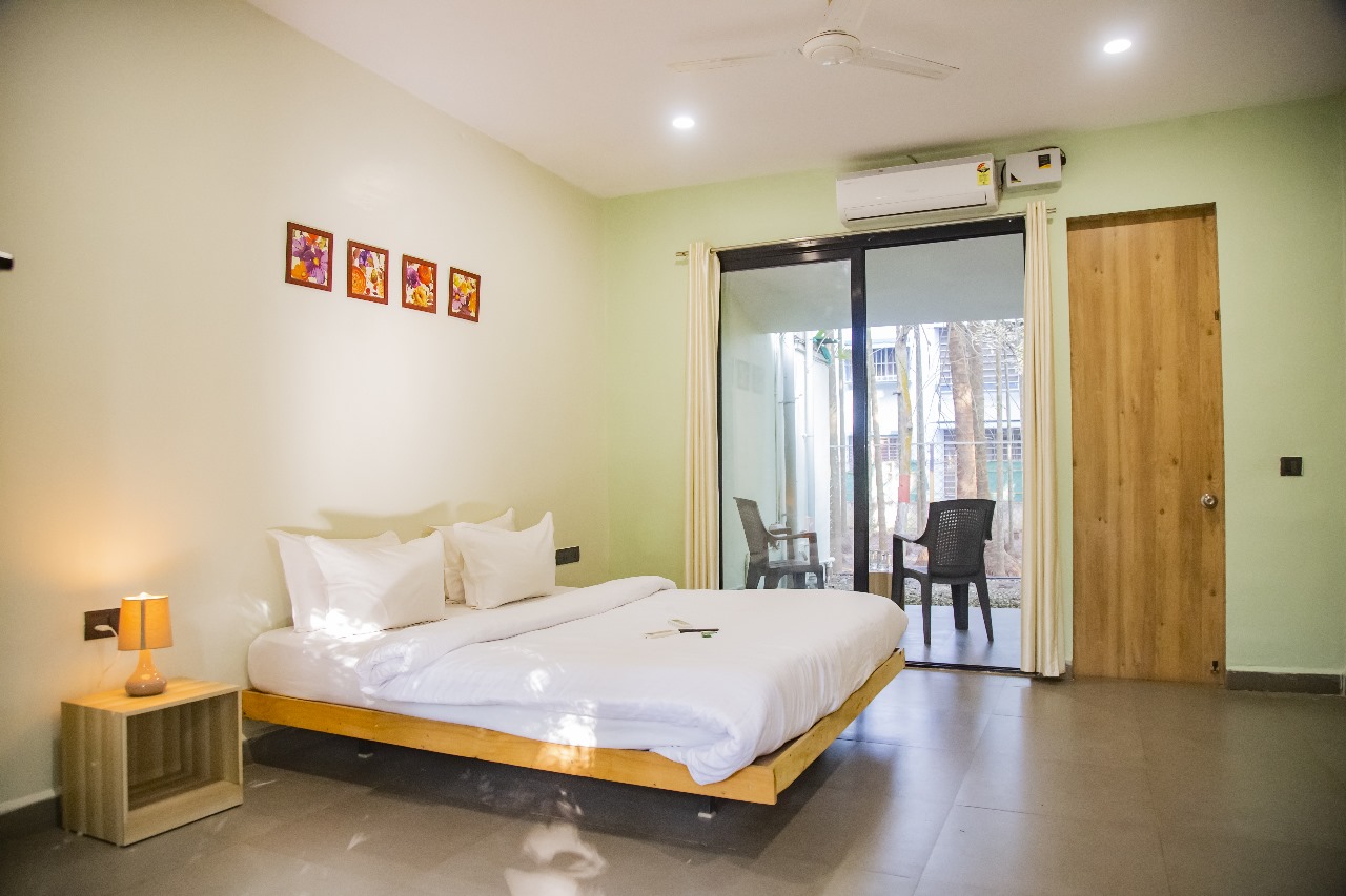 Cottage 02 (Room 102) — Bedroom & Workstation
