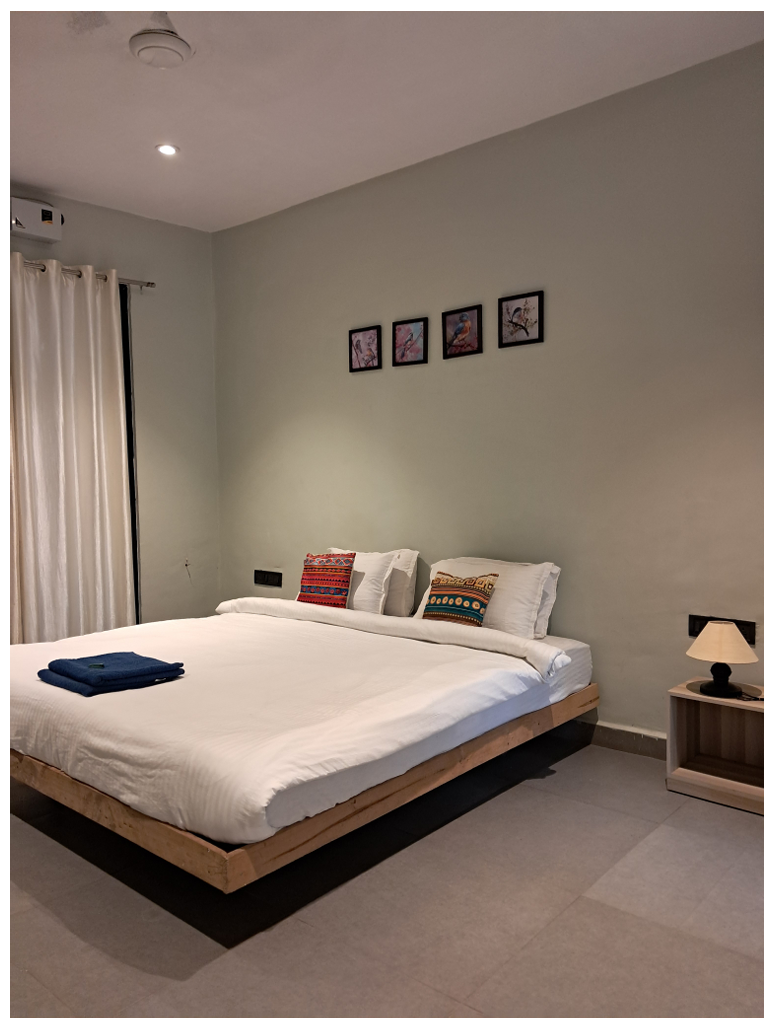 Cottage 2 (Room 102) — Dedicated Workstation Desk, Wardrobe & Split AC